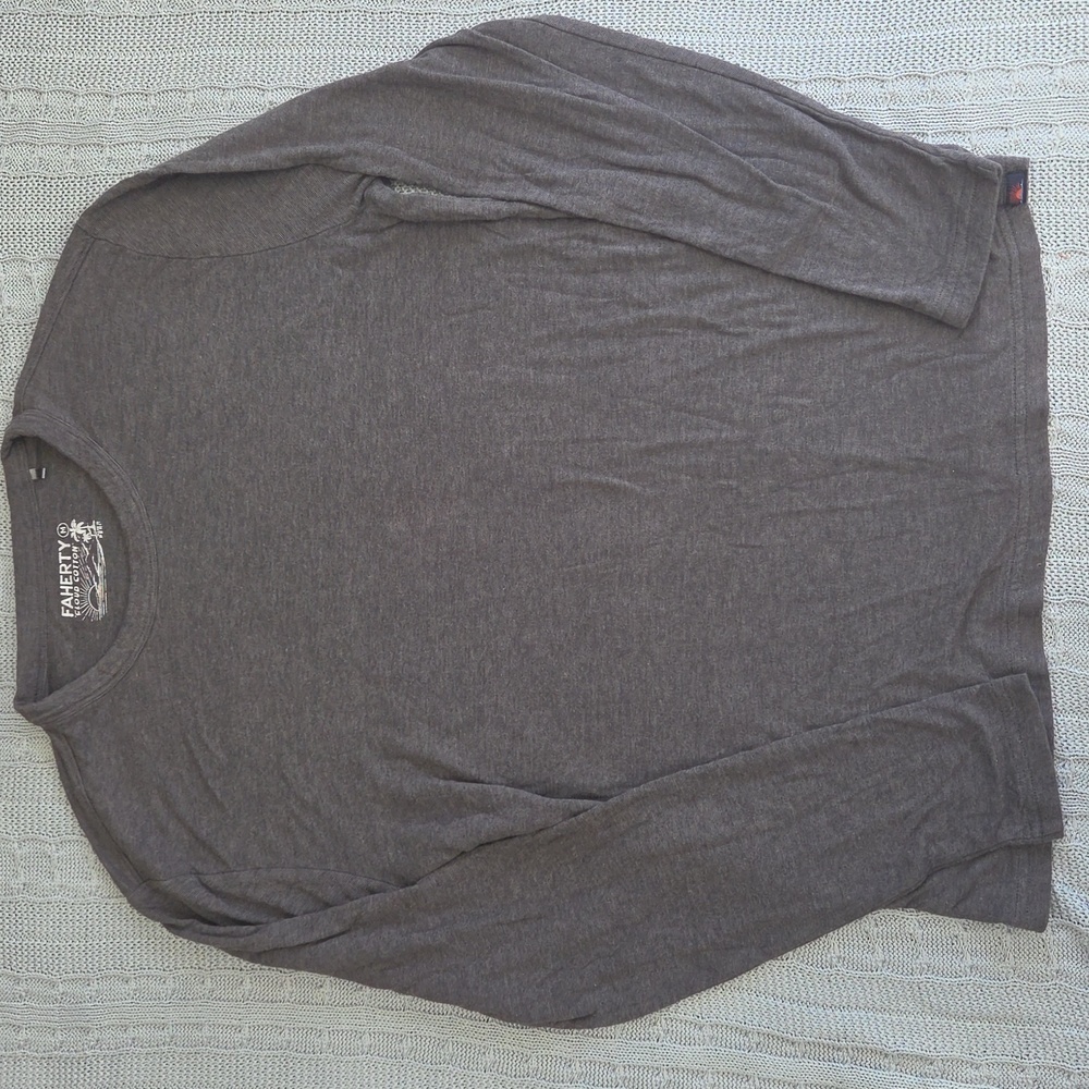 Faherty Cloud Cotton Mens Medium Gray Long Sleeve T-Shirt EUC